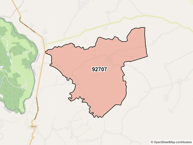 Mapa del código postal 92707, Chicontepec, Veracruz de Ignacio de la Llave