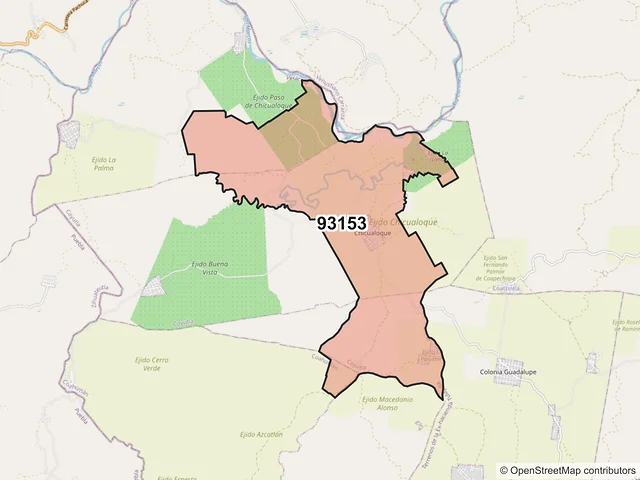 Mapa del código postal 93153, Coyutla, Veracruz de Ignacio de la Llave
