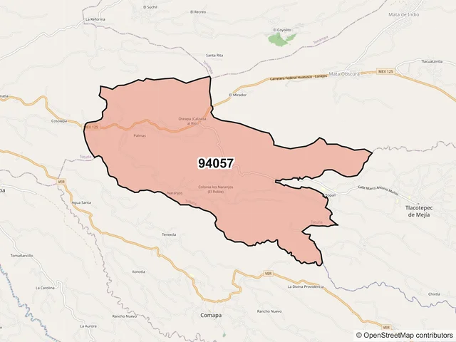 Mapa del código postal 94057, Totutla, Veracruz de Ignacio de la Llave
