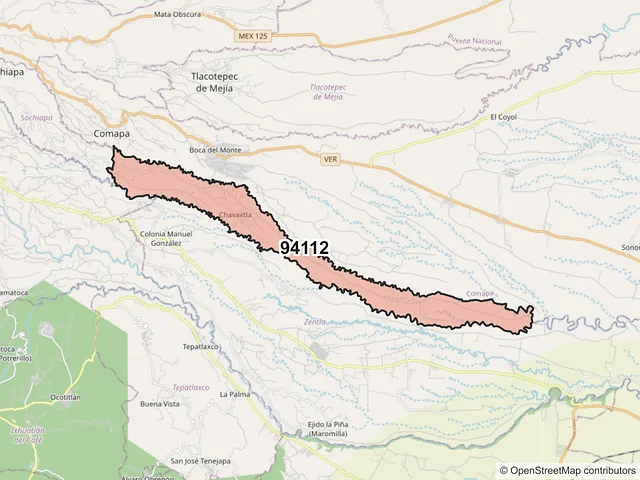 Mapa del código postal 94112, Huatusco, Veracruz de Ignacio de la Llave