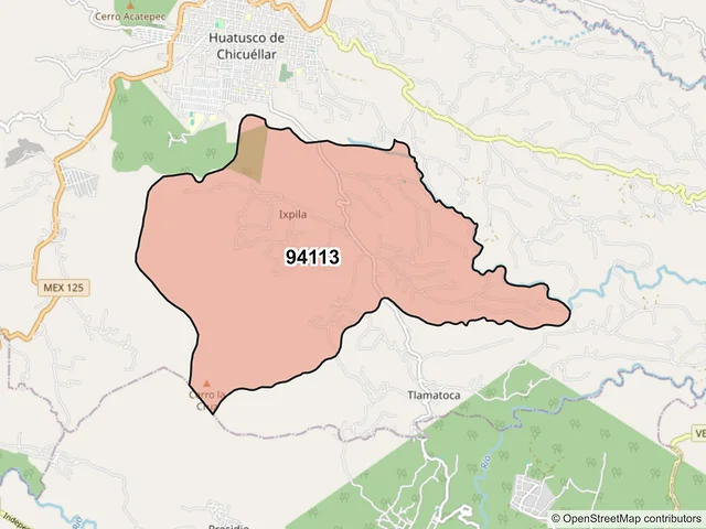 Mapa del código postal 94113, Huatusco, Veracruz de Ignacio de la Llave