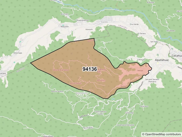 Mapa del código postal 94136, Alpatláhuac, Veracruz de Ignacio de la Llave