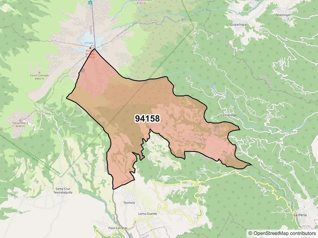 Mapa del código postal 94158, La Perla, Veracruz de Ignacio de la Llave