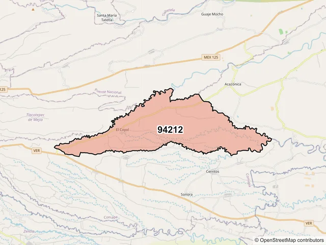 Mapa del código postal 94212, Comapa, Veracruz de Ignacio de la Llave