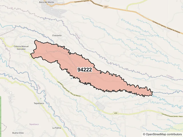 Mapa del código postal 94222, Zentla, Veracruz de Ignacio de la Llave