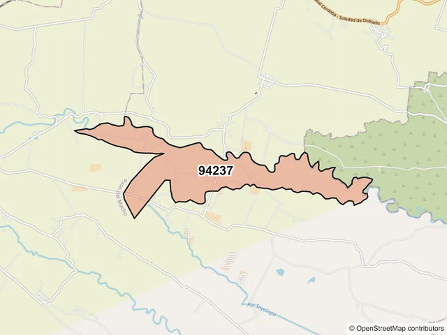 Mapa del código postal 94237, Camarón de Tejeda, Veracruz de Ignacio de la Llave