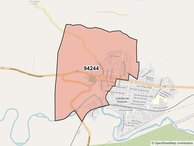 Mapa del código postal 94244, Soledad de Doblado, Veracruz de Ignacio de la Llave