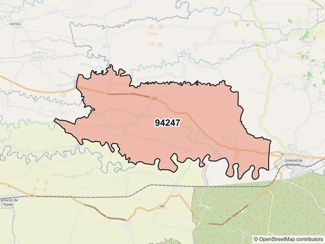 Mapa del código postal 94247, Soledad de Doblado, Veracruz de Ignacio de la Llave