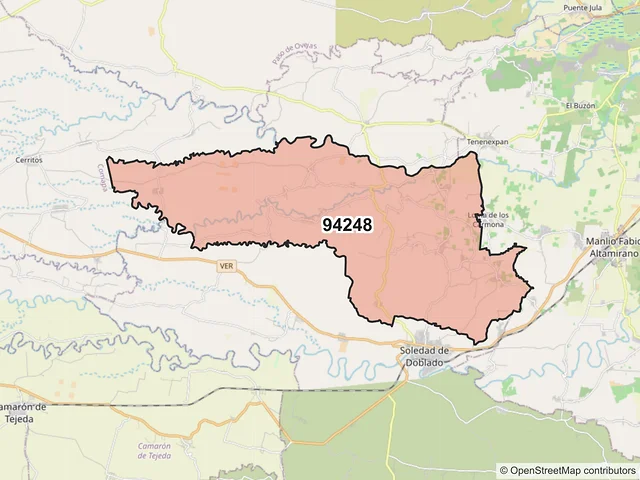 Mapa del código postal 94248, Soledad de Doblado, Veracruz de Ignacio de la Llave
