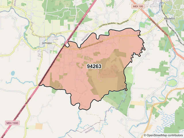 Mapa del código postal 94263, Jamapa, Veracruz de Ignacio de la Llave