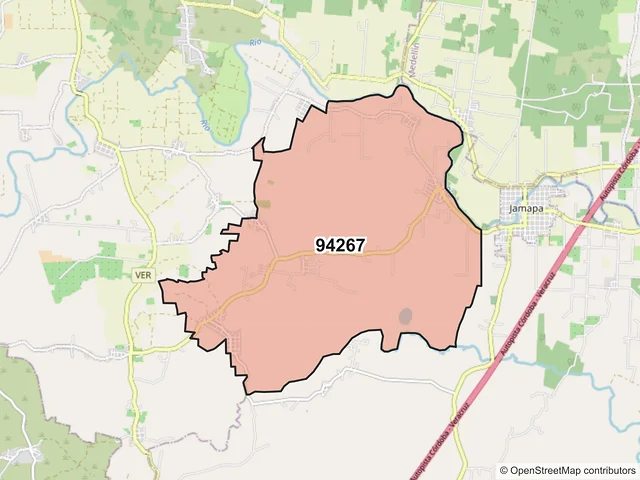 Mapa del código postal 94267, Jamapa, Veracruz de Ignacio de la Llave