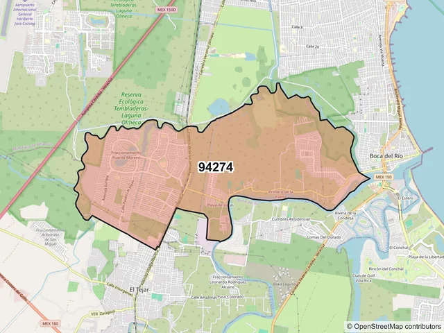 Mapa del código postal 94274, Medellín de Bravo, Veracruz de Ignacio de la Llave