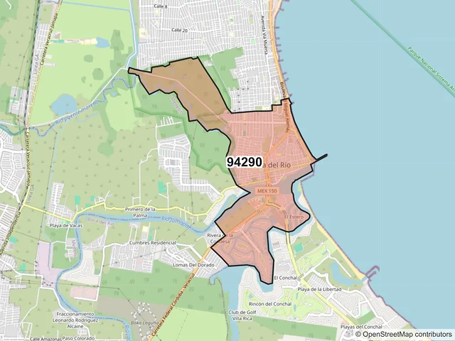 Mapa del código postal 94290, Boca del Río, Veracruz de Ignacio de la Llave