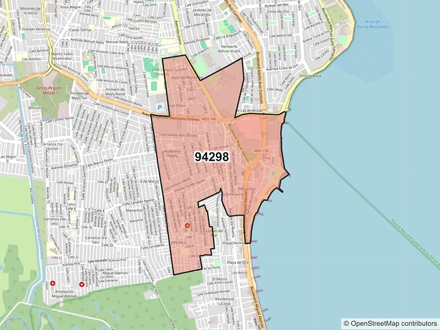 Mapa del código postal 94298, Boca del Río, Veracruz de Ignacio de la Llave