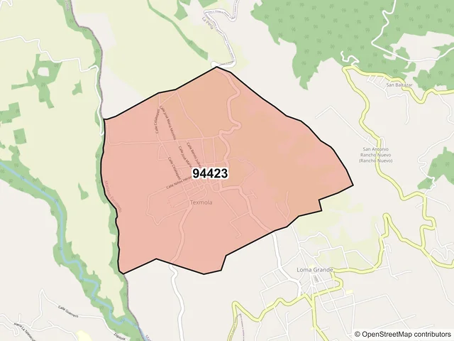 Mapa del código postal 94423, Mariano Escobedo, Veracruz de Ignacio de la Llave