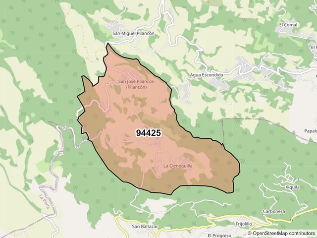 Mapa del código postal 94425, Mariano Escobedo, Veracruz de Ignacio de la Llave