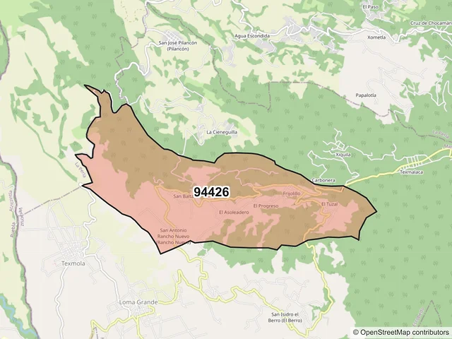 Mapa del código postal 94426, Mariano Escobedo, Veracruz de Ignacio de la Llave