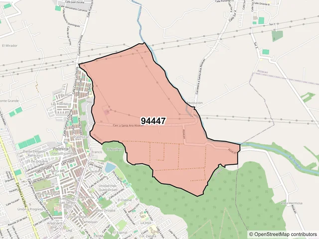 Mapa del código postal 94447, Atzacan, Veracruz de Ignacio de la Llave