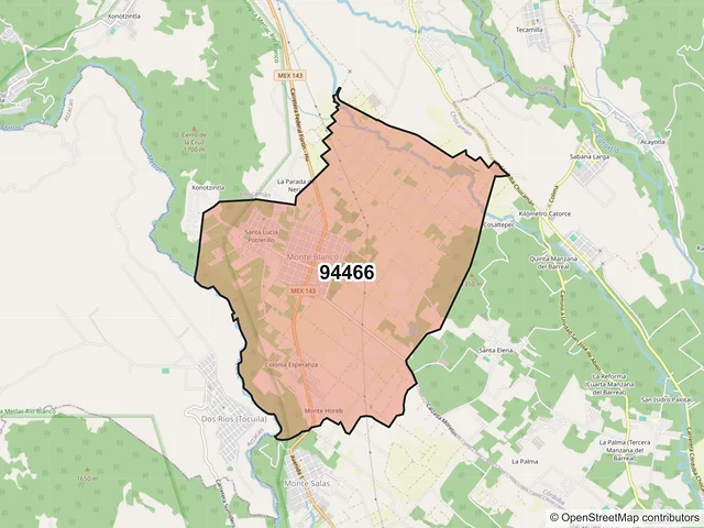 Mapa del código postal 94466, Fortín, Veracruz de Ignacio de la Llave