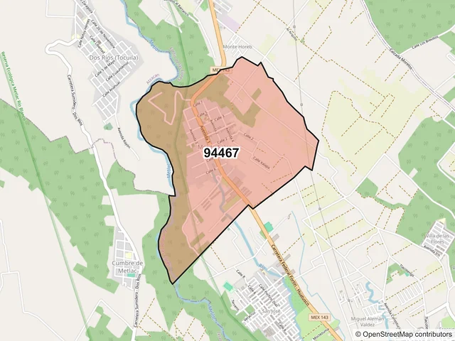 Mapa del código postal 94467, Fortín, Veracruz de Ignacio de la Llave