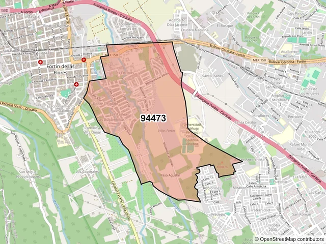 Mapa del código postal 94473, Fortín, Veracruz de Ignacio de la Llave