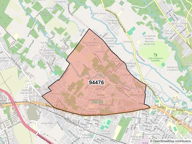 Mapa del código postal 94476, Fortín, Veracruz de Ignacio de la Llave