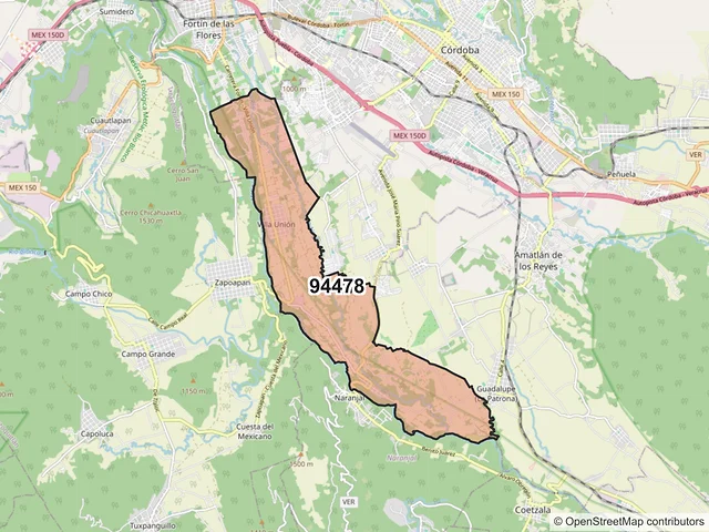 Mapa del código postal 94478, Fortín, Veracruz de Ignacio de la Llave