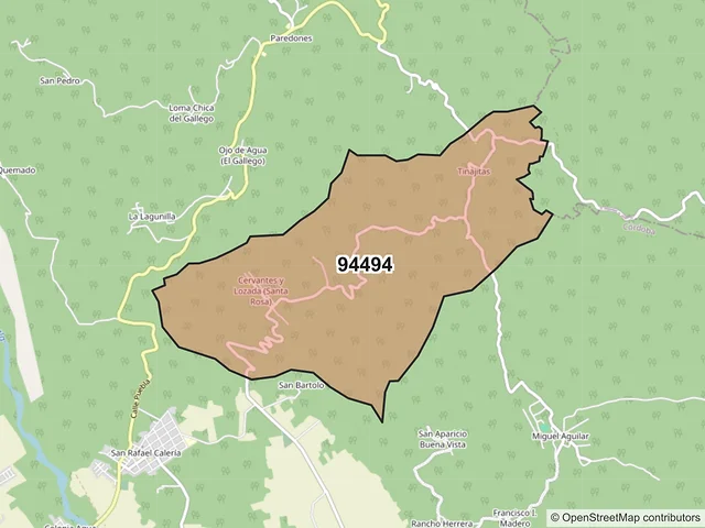 Mapa del código postal 94494, Córdoba, Veracruz de Ignacio de la Llave