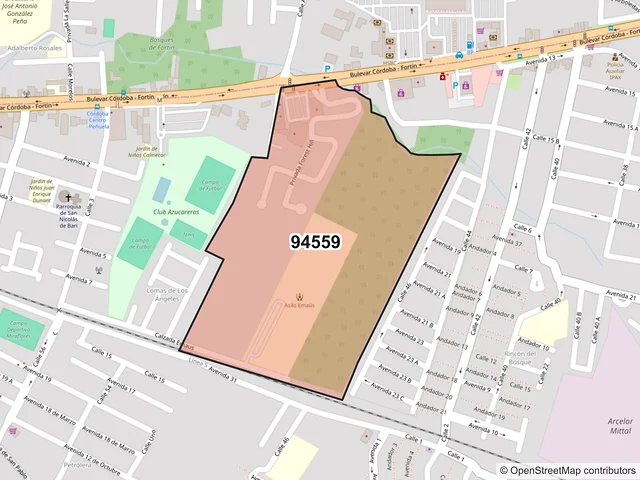 Mapa del código postal 94559, Córdoba, Veracruz de Ignacio de la Llave