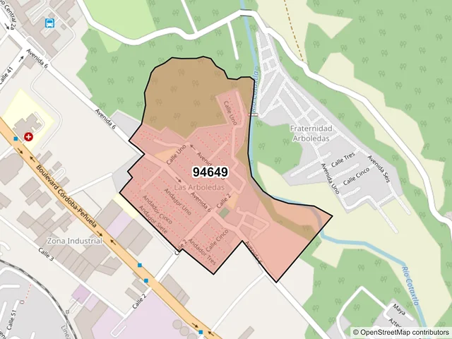 Mapa del código postal 94649, Córdoba, Veracruz de Ignacio de la Llave