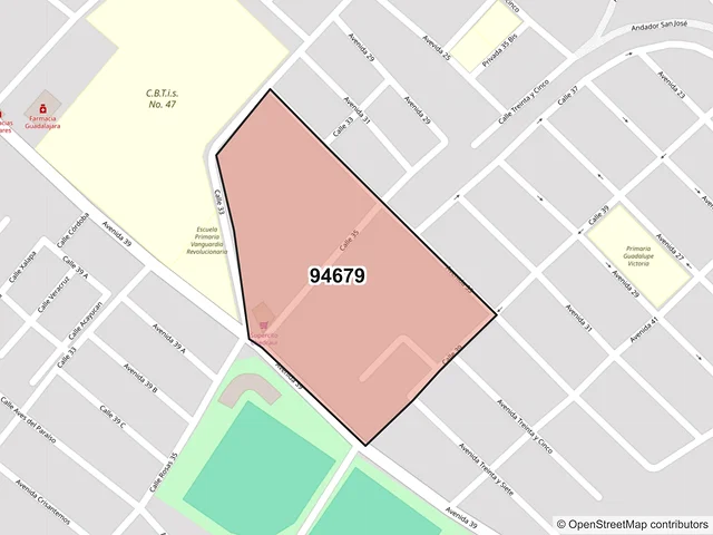 Mapa del código postal 94679, Córdoba, Veracruz de Ignacio de la Llave