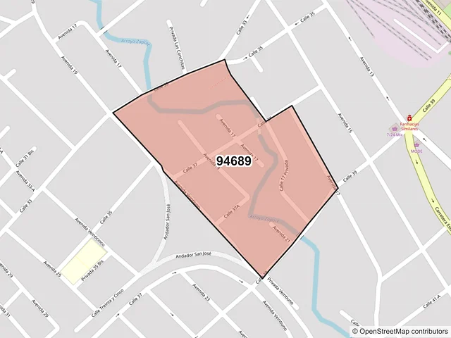 Mapa del código postal 94689, Córdoba, Veracruz de Ignacio de la Llave
