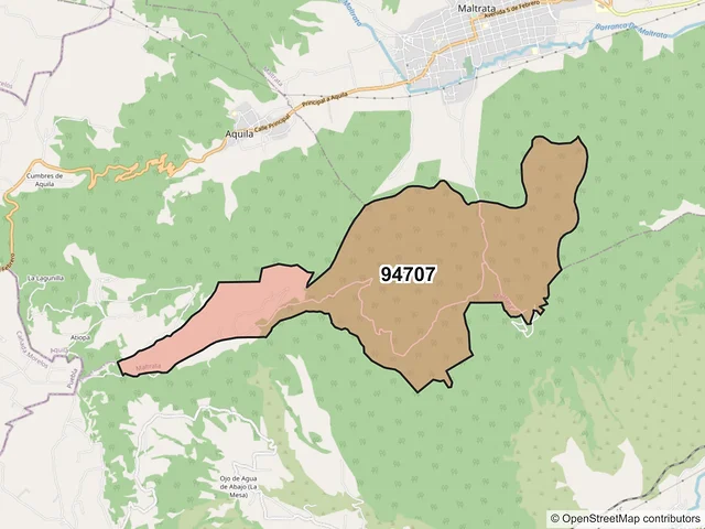 Mapa del código postal 94707, Maltrata, Veracruz de Ignacio de la Llave