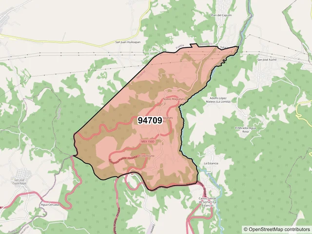 Mapa del código postal 94709, Maltrata, Veracruz de Ignacio de la Llave