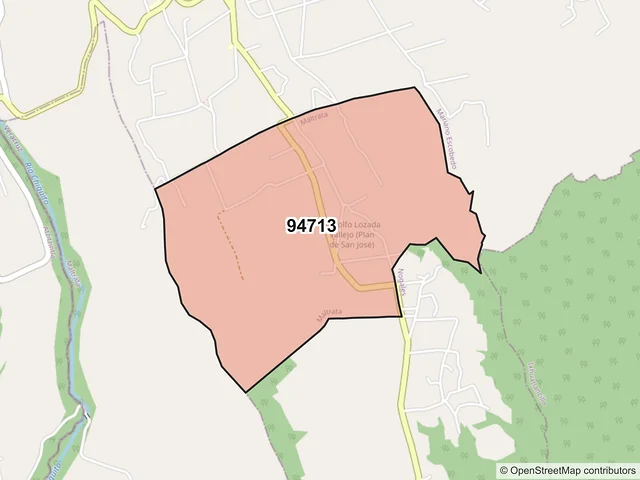 Mapa del código postal 94713, Maltrata, Veracruz de Ignacio de la Llave