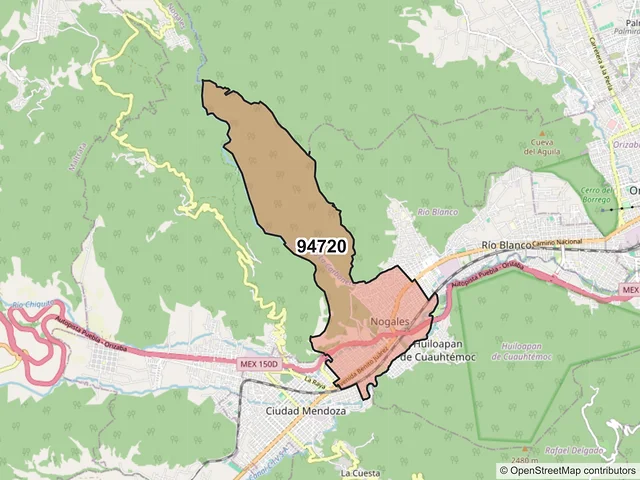 Mapa del código postal 94720, Nogales, Veracruz de Ignacio de la Llave
