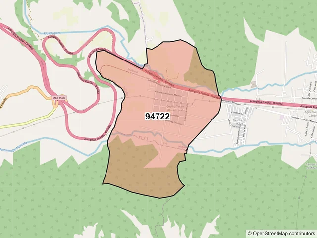 Mapa del código postal 94722, Nogales, Veracruz de Ignacio de la Llave
