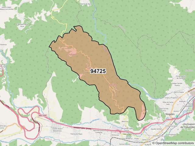 Mapa del código postal 94725, Nogales, Veracruz de Ignacio de la Llave