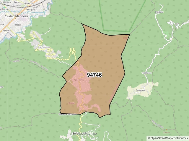 Mapa del código postal 94746, Camerino Z. Mendoza, Veracruz de Ignacio de la Llave