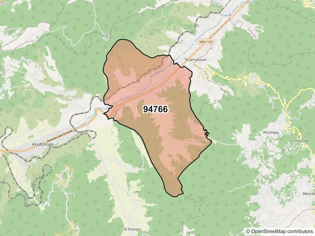 Mapa del código postal 94766, Acultzingo, Veracruz de Ignacio de la Llave