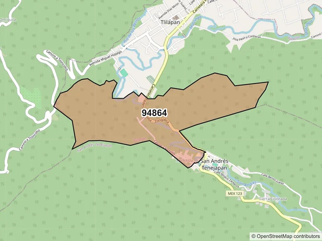 Mapa del código postal 94864, Tlilapan, Veracruz de Ignacio de la Llave
