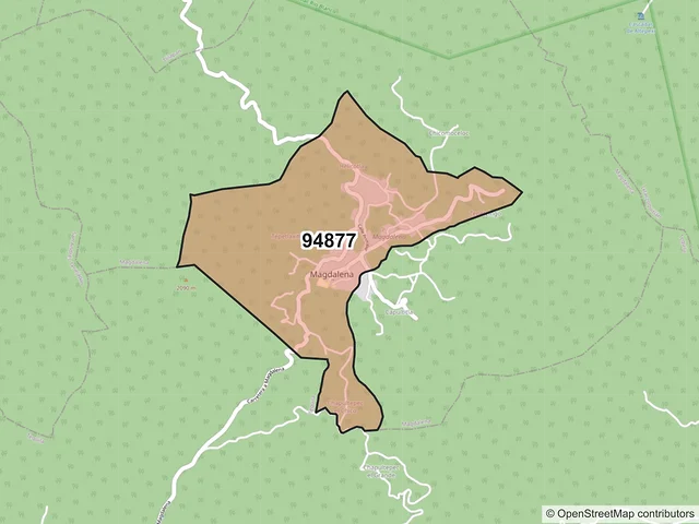 Mapa del código postal 94877, Magdalena, Veracruz de Ignacio de la Llave