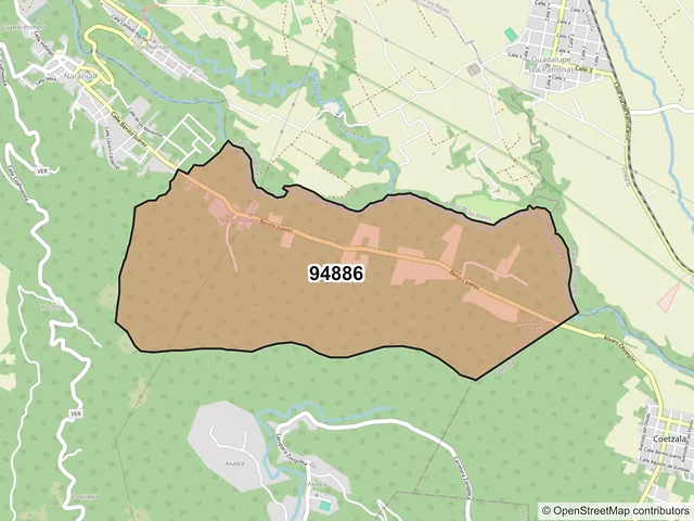 Mapa del código postal 94886, Naranjal, Veracruz de Ignacio de la Llave