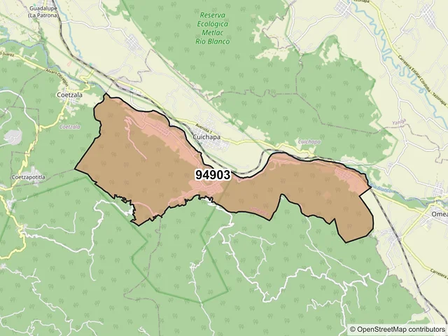 Mapa del código postal 94903, Omealca, Veracruz de Ignacio de la Llave