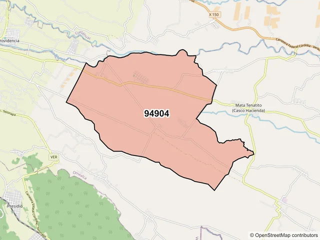 Mapa del código postal 94904, Omealca, Veracruz de Ignacio de la Llave