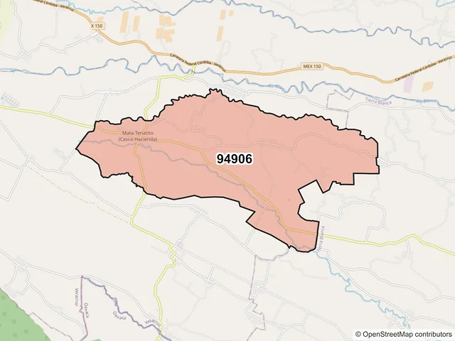 Mapa del código postal 94906, Omealca, Veracruz de Ignacio de la Llave