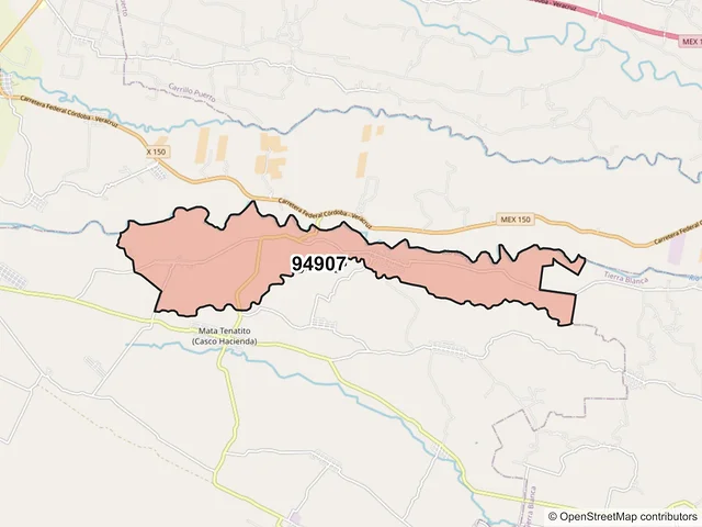 Mapa del código postal 94907, Omealca, Veracruz de Ignacio de la Llave
