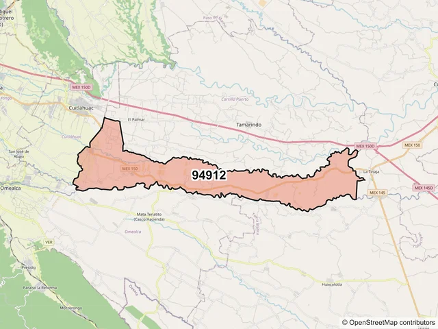 Mapa del código postal 94912, Cuitláhuac, Veracruz de Ignacio de la Llave