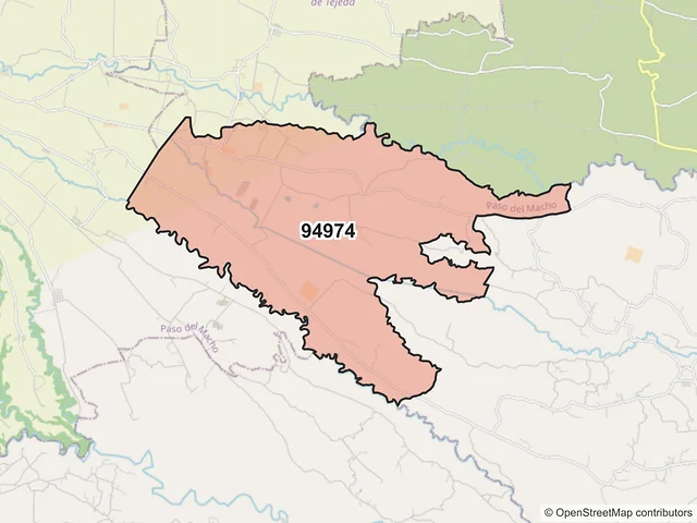 Mapa del código postal 94974, Paso del Macho, Veracruz de Ignacio de la Llave