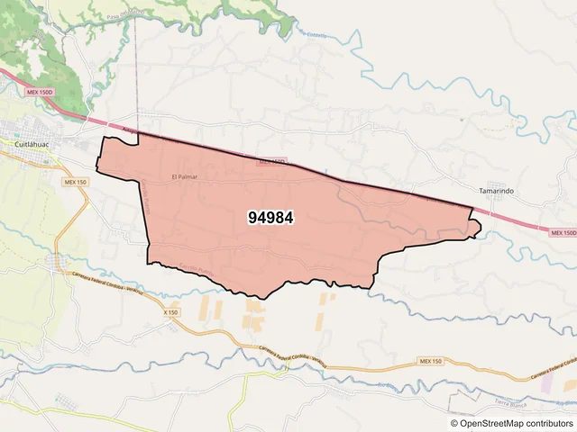 Mapa del código postal 94984, Carrillo Puerto, Veracruz de Ignacio de la Llave